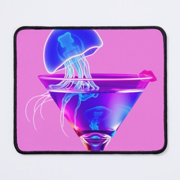 Item preview, Neon Jellyfish in Martini Glass Surreal Pop Art designed and sold by AbdS07.