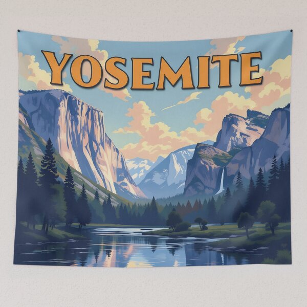 Item preview, Yosemite National Park: Vintage-Style Painterly Travel Poster designed and sold by LSVart.
