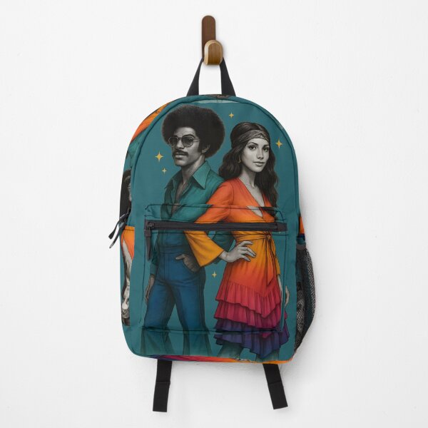 Item preview, Retro Soul Power 1970s Disco Couple in Bold Gradient Fashion designed and sold by Shoot-The-Moon.