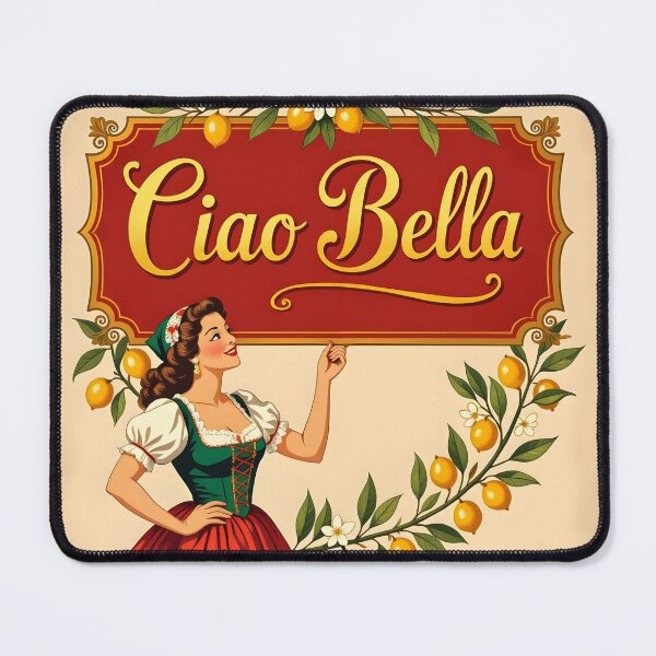 Item preview, Ciao Bella – Vintage Italian Girl with Lemons Art Print designed and sold by EmeraldeaArt.