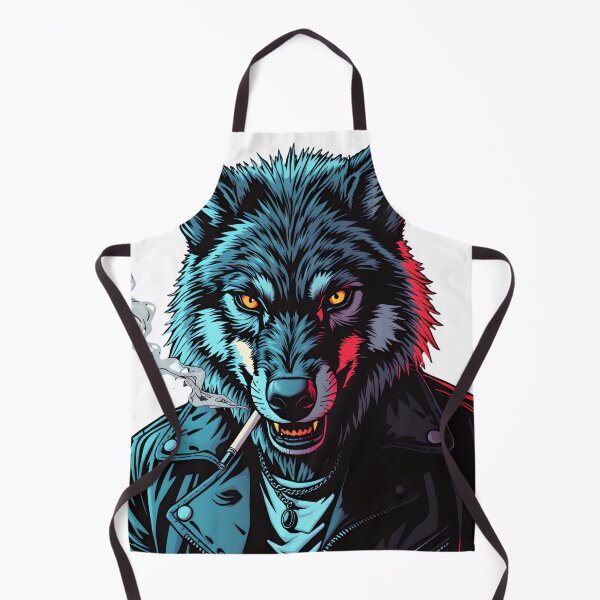 Item preview, Cool Smoking Wolf in Leather Jacket Pop Art designed and sold by AbdS07.