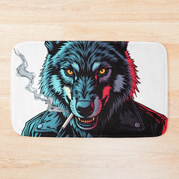 Item preview, Cool Smoking Wolf in Leather Jacket Pop Art designed and sold by AbdS07.