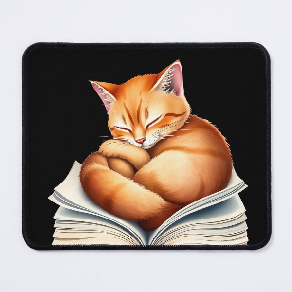 Item preview, Cozy Orange Cat Sleeping on Open Book Illustration designed and sold by AbdS07.