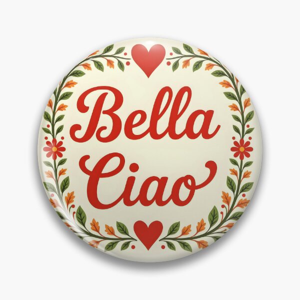 Item preview, Bella Ciao – Folklore Floral Frame with Red Hearts designed and sold by EmeraldeaArt.