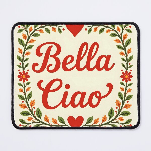 Item preview, Bella Ciao – Folklore Floral Frame with Red Hearts designed and sold by EmeraldeaArt.