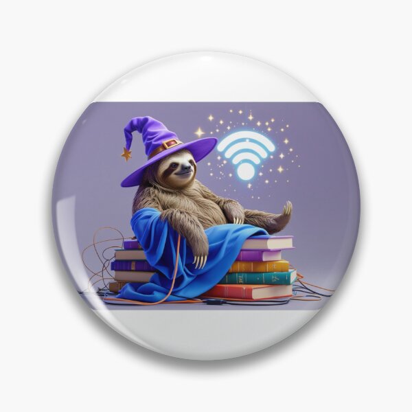 Artikelvorschau, WiFi Wizard Sloth: geekiges und magisches Design für Fans digitaler Ruhe entworfen und verkauft von StormArte.