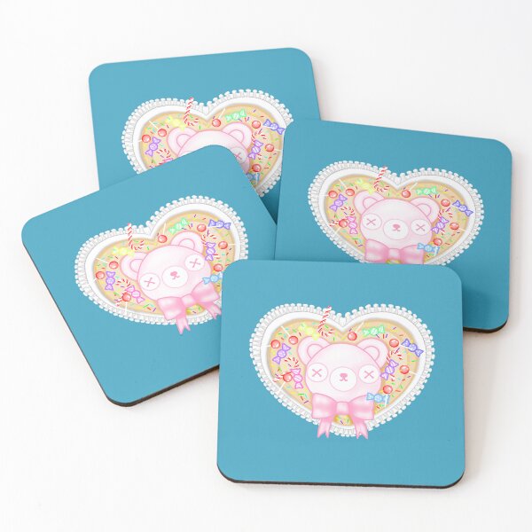 Item preview, Cute teddy bear heart with sweets and lollipops designed and sold by katecheerycake.