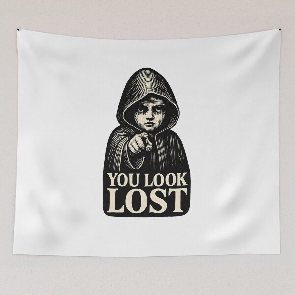 Item preview, You Look Lost Dark Gothic Child in Cloak Vintage Horror Art designed and sold by Shoot-The-Moon.