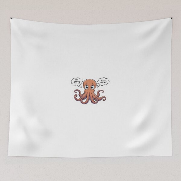 Item preview, Overthinking Octopus - Comical design about everyday anxiety for t-shirts and stickers designed and sold by StormArte.