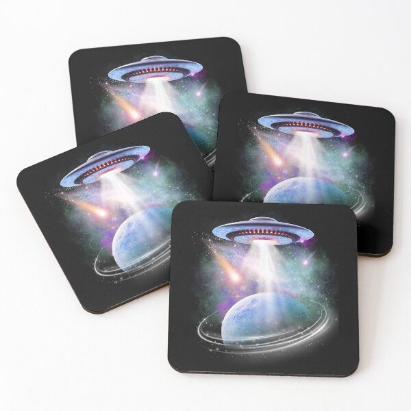 Item preview, UFO Encounter Over Distant Planet: Cosmic Abduction Sci-Fi Space Art designed and sold by Teez Haven.
