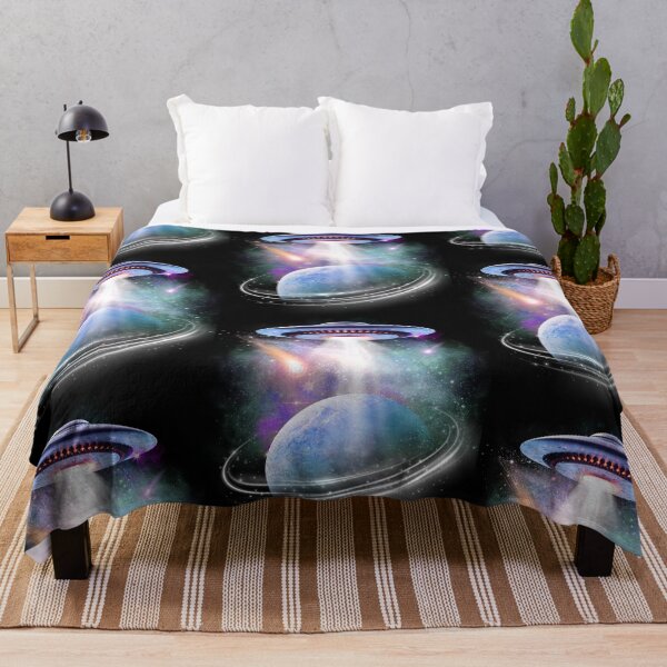 Item preview, UFO Encounter Over Distant Planet: Cosmic Abduction Sci-Fi Space Art designed and sold by Teez Haven.