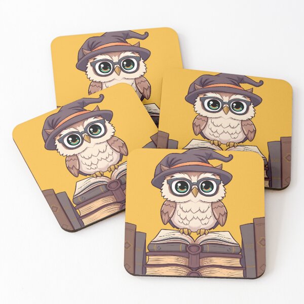 Item preview, Cute Wizard Owl Reading on Magic Books designed and sold by AbdS07.