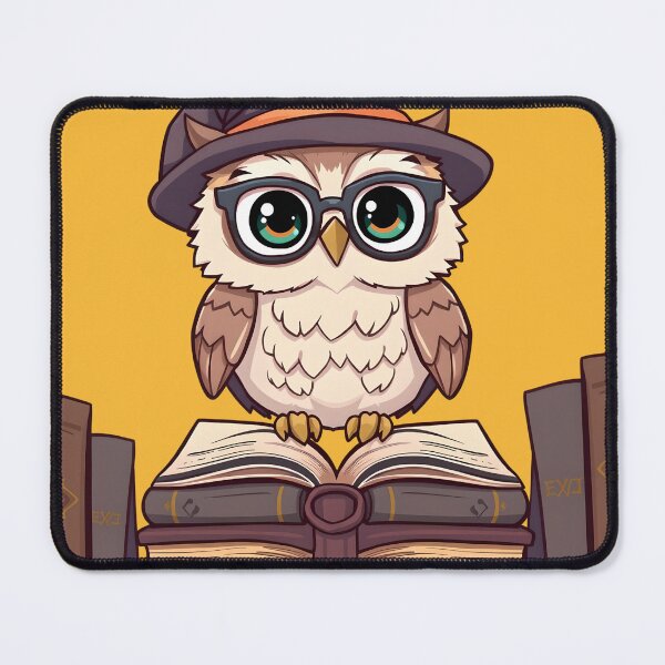 Item preview, Cute Wizard Owl Reading on Magic Books designed and sold by AbdS07.
