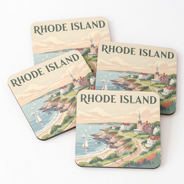 Item preview, Rhode Island: Vintage-Style Painterly Travel Poster designed and sold by LSVart.