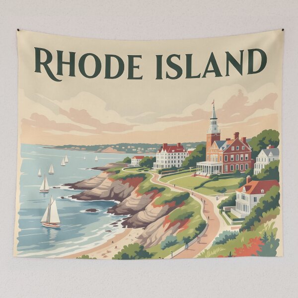 Item preview, Rhode Island: Vintage-Style Painterly Travel Poster designed and sold by LSVart.
