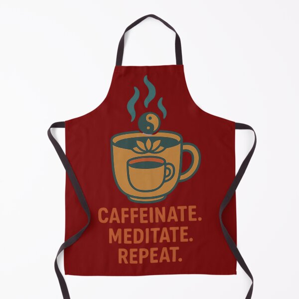 Item preview, Caffeinate Meditate Repeat – Mindful Coffee Lover Retro Design designed and sold by Maximilianos.