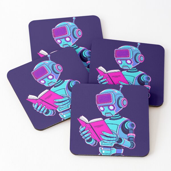 Item preview, Neon Robot Reading Book Sci-Fi Pop Art designed and sold by AbdS07.