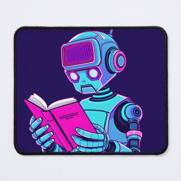 Item preview, Neon Robot Reading Book Sci-Fi Pop Art designed and sold by AbdS07.
