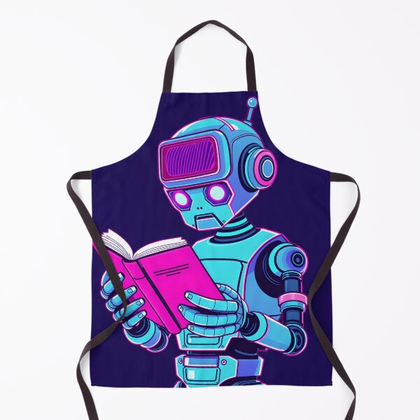 Item preview, Neon Robot Reading Book Sci-Fi Pop Art designed and sold by AbdS07.