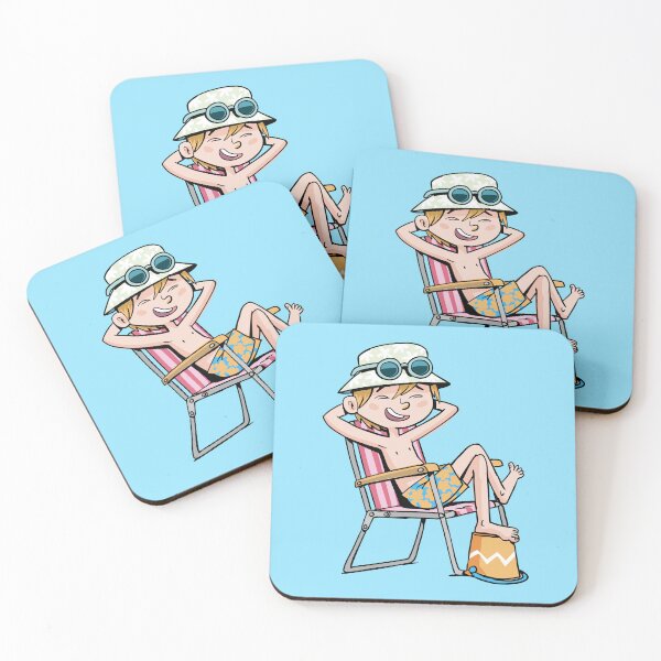 Item preview, boy is sunbathing in a chair on the beach designed and sold by duxpavlic.