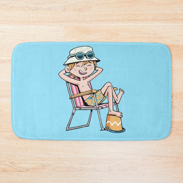 Item preview, boy is sunbathing in a chair on the beach designed and sold by duxpavlic.