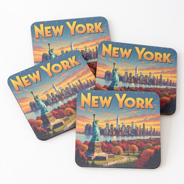 Item preview, New York City: Vintage-Style Painterly Travel Poster designed and sold by LSVart.