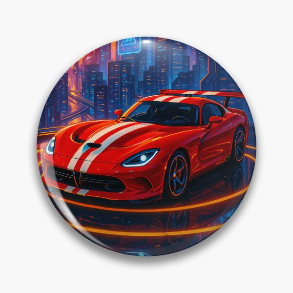 Item preview, Retro Supercar Racing Through Neon Pixel-Art City Nightscape designed and sold by RevUpDesign.