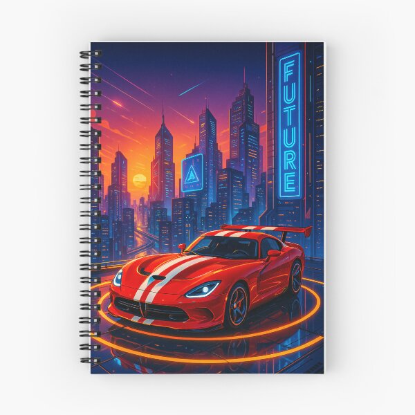 Item preview, Retro Supercar Racing Through Neon Pixel-Art City Nightscape designed and sold by RevUpDesign.