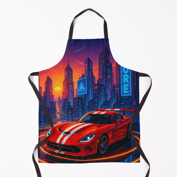 Item preview, Retro Supercar Racing Through Neon Pixel-Art City Nightscape designed and sold by RevUpDesign.