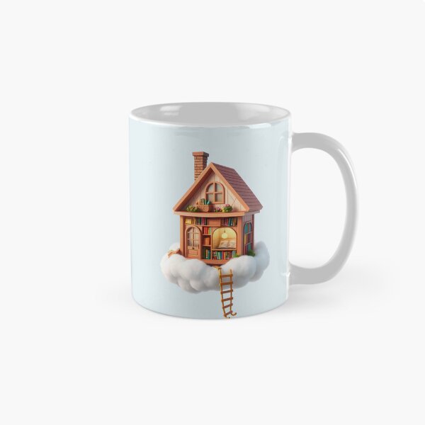 Item preview, Floating Book Cottage in the Clouds Illustration designed and sold by AbdS07.