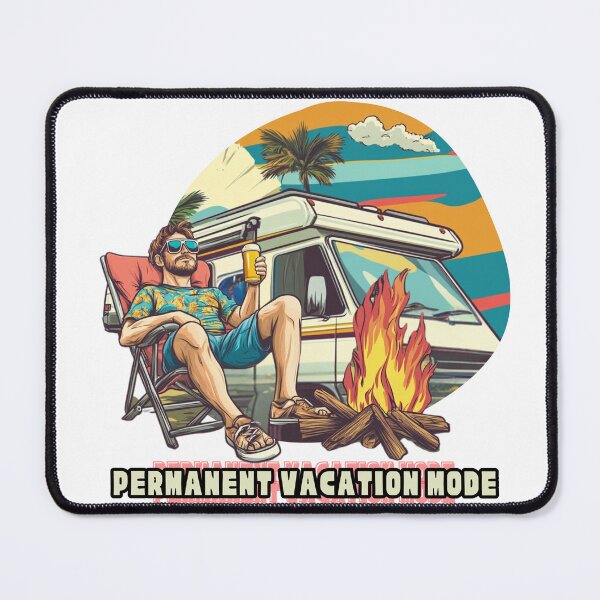 Item preview, Permanent Vacation Mode – Funny Retro RV Camping Shirt for Men designed and sold by RoadNesters.