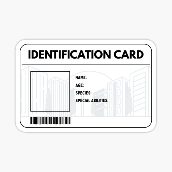 Item preview, Blank Identification Card Template designed and sold by Whimsical Wenli.