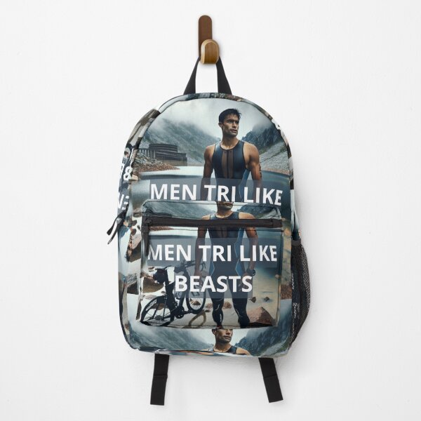Item preview, "Men Tri Like Beasts" Sticker Design designed and sold by Triathlongram.
