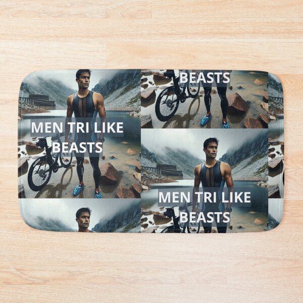 Item preview, "Men Tri Like Beasts" Sticker Design designed and sold by Triathlongram.
