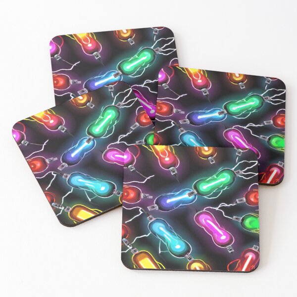 Item preview, Neon Microbots – Retro-Futuristic Swarm designed and sold by KoliBabb.