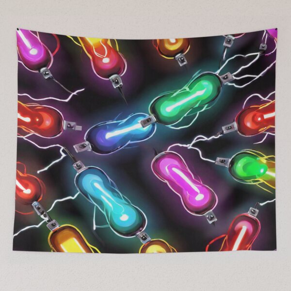 Item preview, Neon Microbots – Retro-Futuristic Swarm designed and sold by KoliBabb.