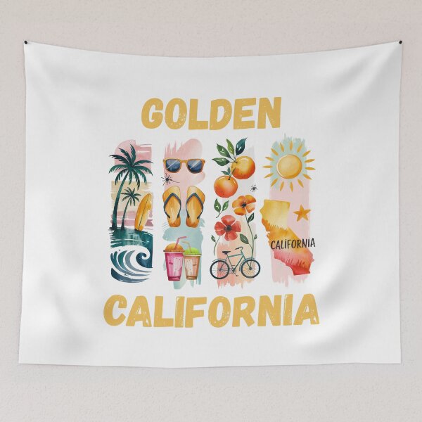 Item preview, Golden California – sunshine state pride & coastal design designed and sold by CleanDecor.
