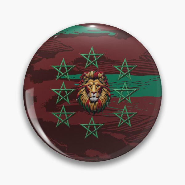 Item preview, Atlas Lion Moroccan Flag  Embroidered Star Art Design designed and sold by ArtDesignTp.