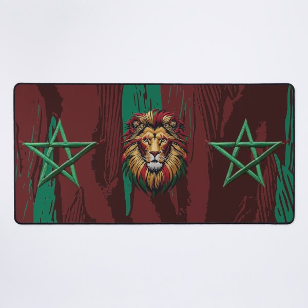Item preview, Atlas Lion Moroccan Flag  Embroidered Star Art Design designed and sold by ArtDesignTp.