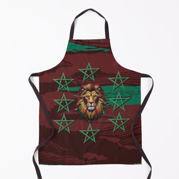 Item preview, Atlas Lion Moroccan Flag Embroidered Star Art Design designed and sold by ArtDesignTp.