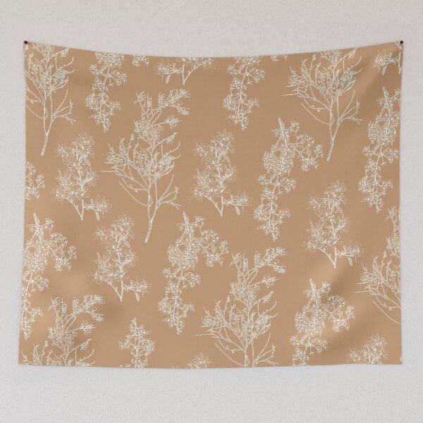 Item preview, Botanical Cottage Floral Pattern in Neutral Camel designed and sold by kierkegaard.