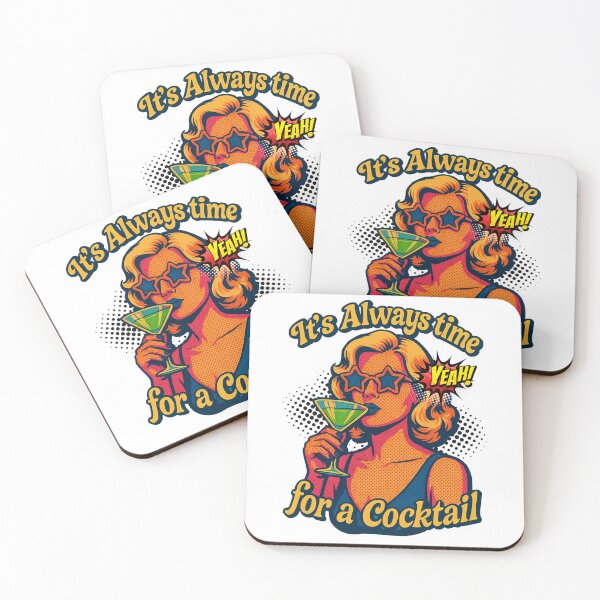 Item preview, It’s Always Time for a Cocktail – Pop Art 70s Movie Starlet Edition designed and sold by Thehatinthecat.