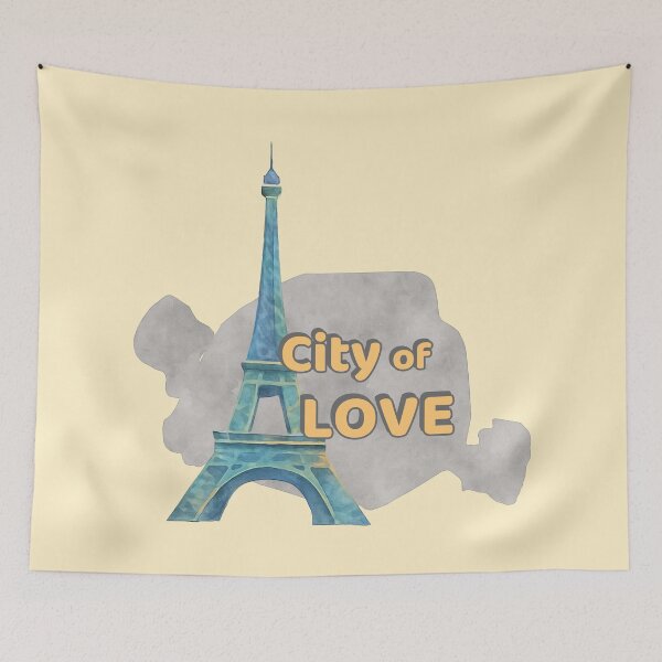 Item preview, Paris City Map with Eiffel Tower designed and sold by MoxisWatercolor.