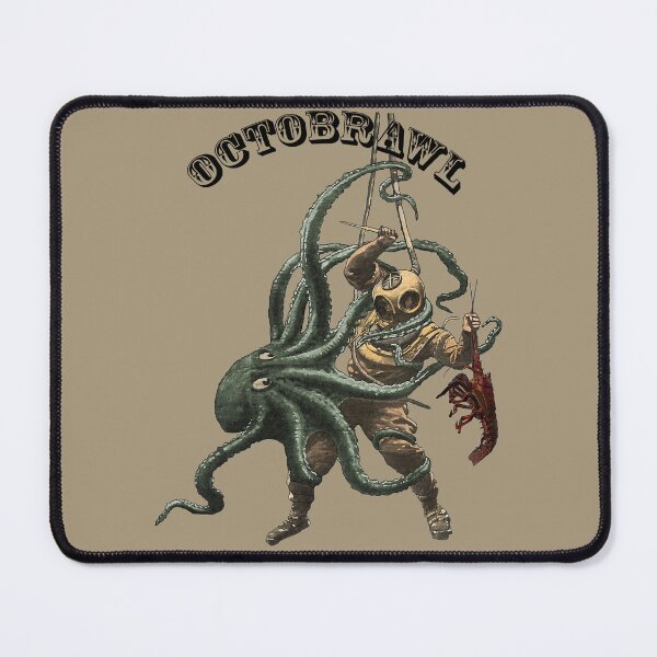 Item preview, Vintage Diver with Diving Helmet Fighting an Octopus Over a Lobster URM designed and sold by urmaddad.