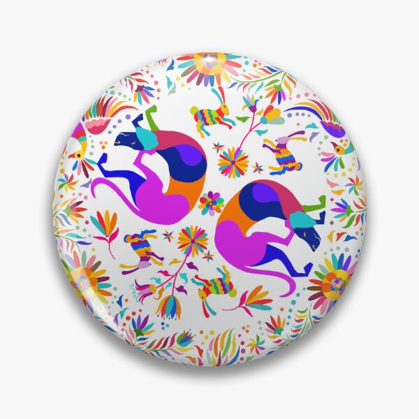 Item preview, Weimaraners, Birds, Rabbits and Floral Circle Otomi style pattern designed and sold by bluweim.