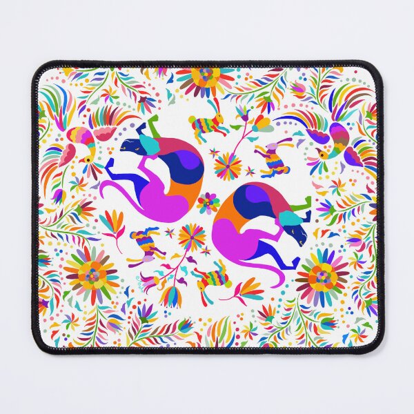 Item preview, Weimaraners, Birds, Rabbits and Floral Circle Otomi style pattern designed and sold by bluweim.