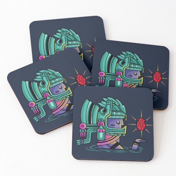 Item preview, Vibrant Aztec Offering: Stylized Heart in Teal Water designed and sold by Alan Javier Cordoba Espinosa.
