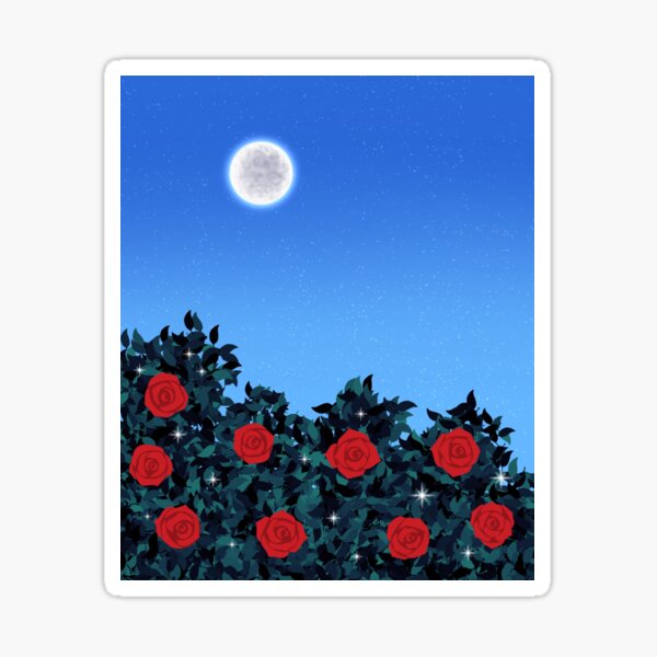 Item preview, Sparkly rose bush under the moon designed and sold by hseart.