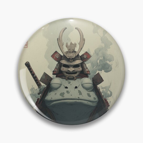 Item preview, Samurai Frog with Traditional Armor and Battle Smoke designed and sold by CreatifStudios.