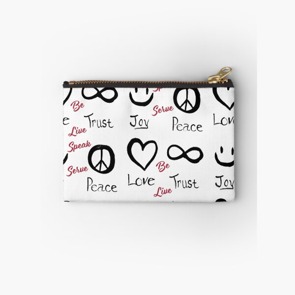 Item preview, Love Trust Joy Peace Black & White designed and sold by CattailMoonShop.